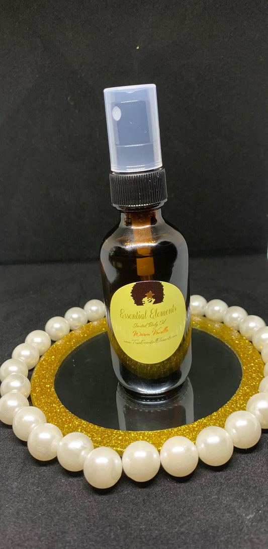 Warm Vanilla Scented Organic Body Oil.